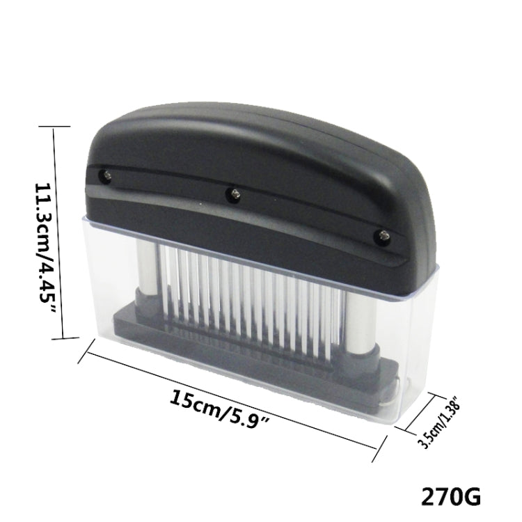 Batticarne con lame in acciaio inossidabile con ago ultra acuto a 48 pin per pollo, bistecca, manzo, maiale, pesce, 15x11.3x3.5cm