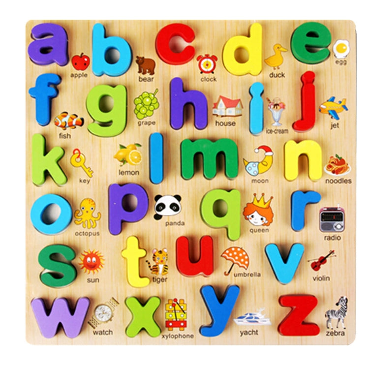 Puzzle per bambini in legno per bambini Giocattoli educativi Puzzle per bambini Piastra cognitiva (0-9 numeri arabi), 26 Minuscules Style, vowel Style, 0~19 numbers Style, 26 majuscule Style, 0~9 numbers Style