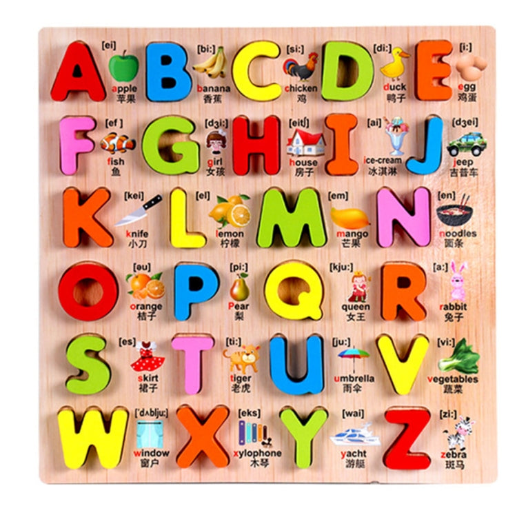 Puzzle per bambini in legno per bambini Giocattoli educativi Puzzle per bambini Piastra cognitiva (0-9 numeri arabi), 26 Minuscules Style, vowel Style, 0~19 numbers Style, 26 majuscule Style, 0~9 numbers Style