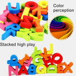 Puzzle in legno educativo per bambini con numeri e lettere