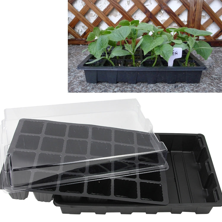 Vassoio per piantina Piatto per germogli 24 fori Vasi per vivai Coperchi per vassoi Scatola per giardinaggio Bonsai Mini Serra Piatto per vivai Tre set, 2 PCS