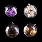 Confezione regalo per regali di nozze, palla di fiori eterni a forma di sfera di plastica vuota da 5 pezzi, sfera di plastica trasparente, dimensioni: 4 x 4 cm, Size: 4 x 4cm