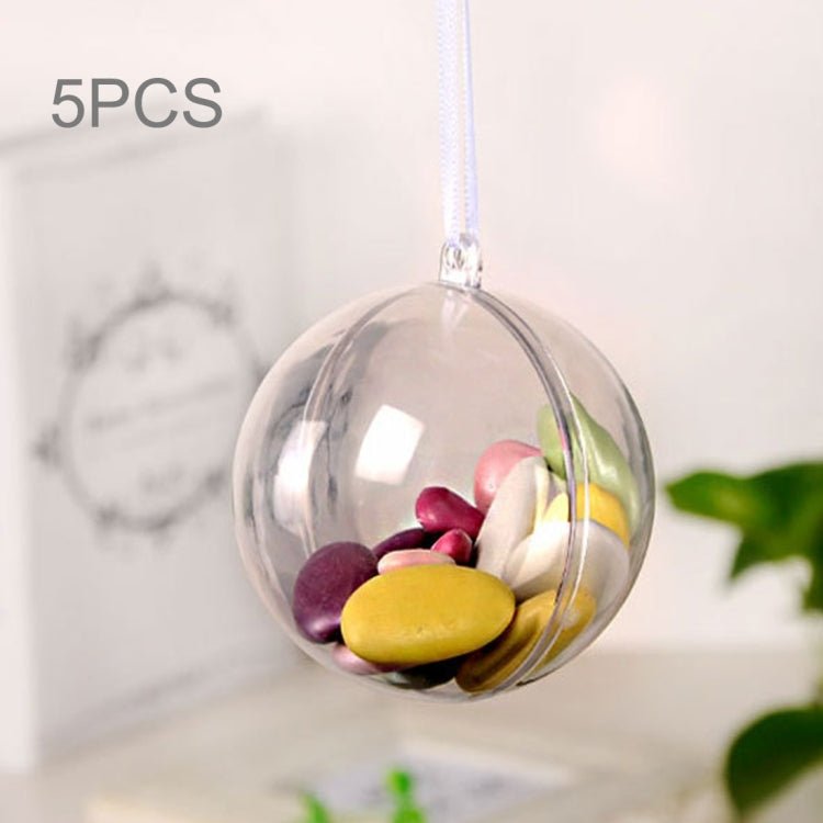 Confezione regalo per regali di nozze, palla di fiori eterni a forma di sfera di plastica vuota da 5 pezzi, sfera di plastica trasparente, dimensioni: 7 x 7 cm, Size: 7 x 7cm