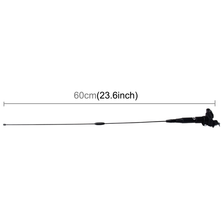 Clip laterale estensibile per decorazione auto universale, modificata per rimuovere l'antenna elettrica statica, lunghezza: 60 cm, Length: 60cm Black, Length: 60cm Silver