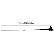 Clip laterale estensibile per decorazione auto universale, modificata per rimuovere l'antenna elettrica statica, lunghezza: 60 cm, Length: 60cm Black, Length: 60cm Silver