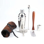 Set shaker cocktail 7 in 1 acciaio inox con borsa 550 ml
