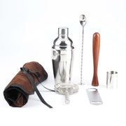 Set di strumenti per shaker per cocktail per vino 7 in 1 in acciaio inossidabile con borsa in tessuto, capacità: 550 ml, 550ml