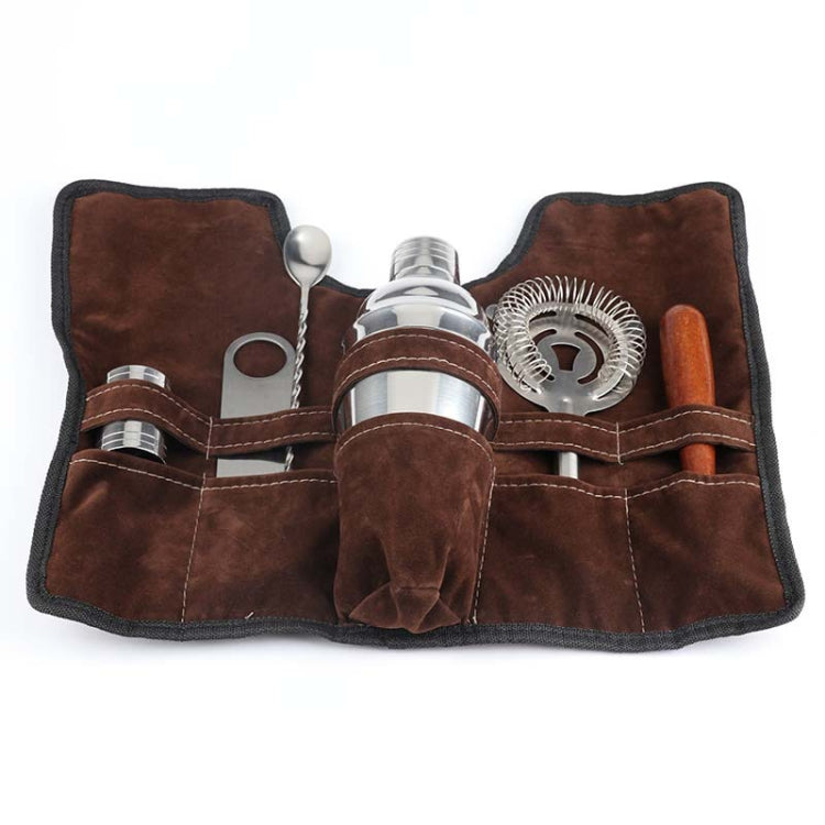 Set shaker cocktail 7 in 1 acciaio inox con borsa 550 ml
