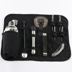 Set di strumenti per shaker per cocktail per vino in acciaio inossidabile 12 in 1 con borsa in tessuto, capacità: 550 ml, 550ml