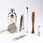 Set di strumenti per shaker per cocktail per vino 8 in 1 in acciaio inossidabile con borsa in tessuto, capacità: 350 ml, 350ml