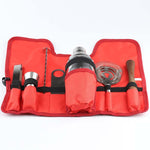 Set di strumenti per shaker per cocktail per vino 8 in 1 in acciaio inossidabile con borsa in tessuto, capacità: 550 ml, 550ml
