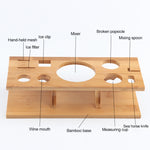 Set di strumenti per shaker per cocktail 11 in 1 in acciaio inossidabile con supporto in legno, capacità: 750 ml, 750ml