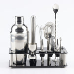 Set di strumenti per shaker per cocktail 18 in 1 con supporto in acrilico, capacità: 350 ml, 350ml