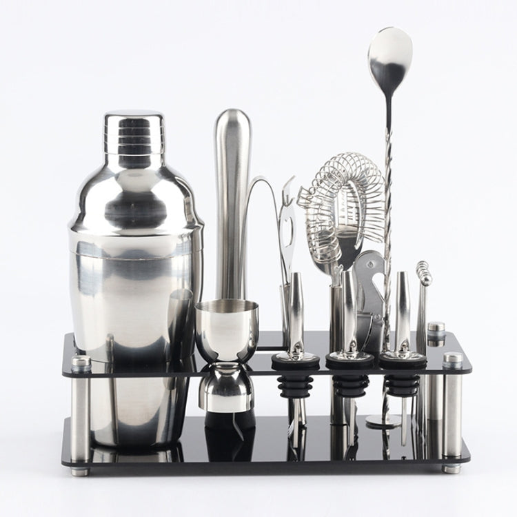 Set di strumenti per shaker per cocktail 18 in 1 con supporto in acrilico, capacità: 350 ml, 350ml