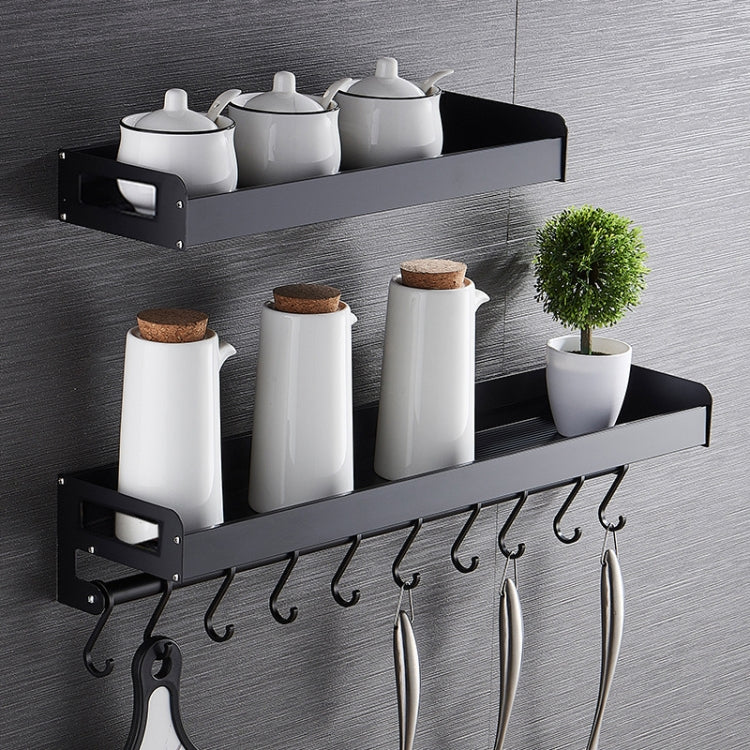 Portaoggetti da parete multifunzione da cucina, 50 cm, con 8 ganci, per riporre i condimenti, 50cm 8 Hooks (Silver)