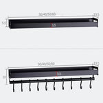 Portaoggetti per condimenti da parete multifunzione da cucina da 60 cm, 60cm(Black)