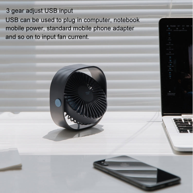 Mini USB Table Fan with 360 Degree Rotation and 3 Speeds, Desktop Fan