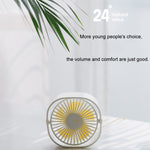 Ventola da tavolo mini USB con rotazione a 360 gradi e 3 velocità, Desktop Fan