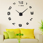 Decorazione della camera da letto Home Office Moderno senza cornice Grande numero Adesivo da parete a specchio 3D fai da te Orologio silenzioso, Dimensioni: 100 * 100 cm, 3M007 (Black), 3M007 (Silver)