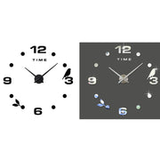 Decorazione della camera da letto Home Office Decorazione senza cornice di grandi dimensioni Adesivi murali con superficie a specchio 3D fai da te Orologio silenzioso, dimensioni: 100 * 100 cm, 3M006 (Black), 3M006 (Silver)