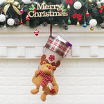 Ciondolo per borsa regalo in tessuto reticolare con ornamento natalizio, Elk, Snowman, Santa