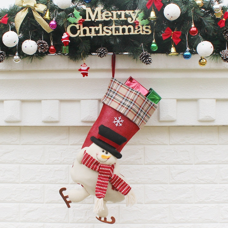 Ciondolo per borsa regalo in tessuto reticolare con ornamento natalizio, Elk, Snowman, Santa