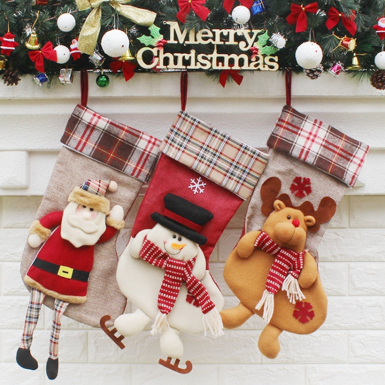 Ciondolo per borsa regalo in tessuto reticolare con ornamento natalizio, Elk, Snowman, Santa