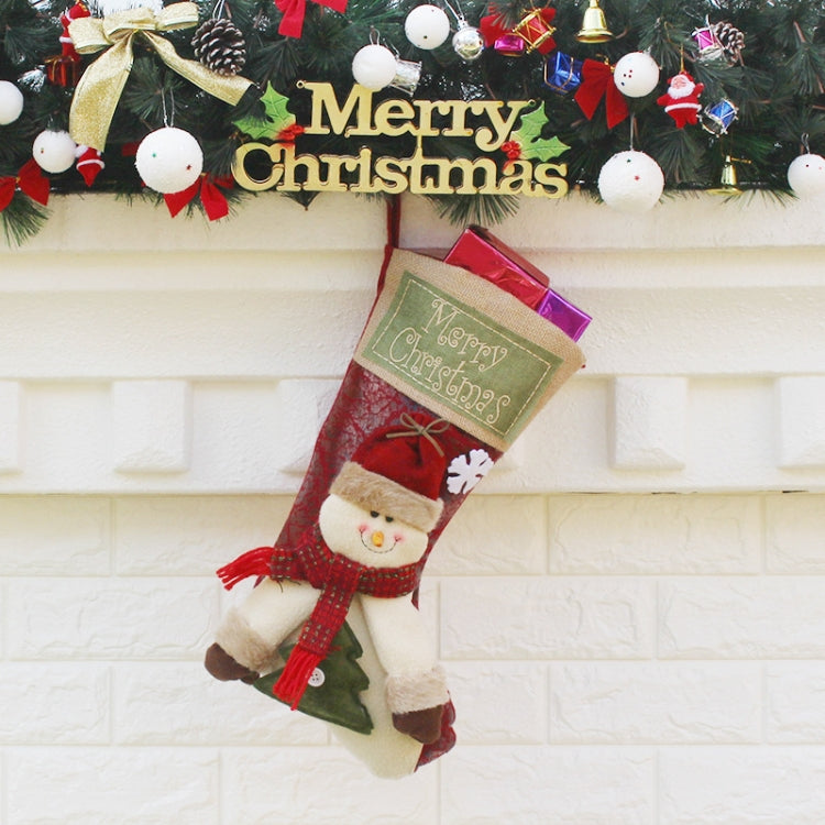 Decorazione ornamento di Natale Ciondolo per borsa regalo con calza grande di Natale di Buon Natale, Snowman, Santa Claus, Elk