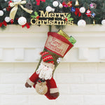 Decorazione ornamento di Natale Ciondolo per borsa regalo con calza grande di Natale di Buon Natale, Snowman, Santa Claus, Elk