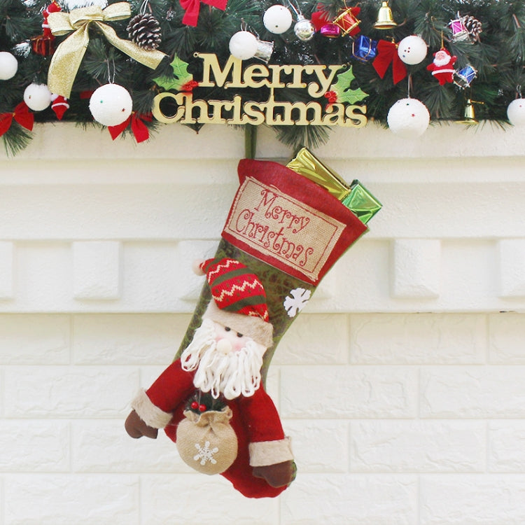 Decorazione ornamento di Natale Ciondolo per borsa regalo con calza grande di Natale di Buon Natale, Snowman, Santa Claus, Elk