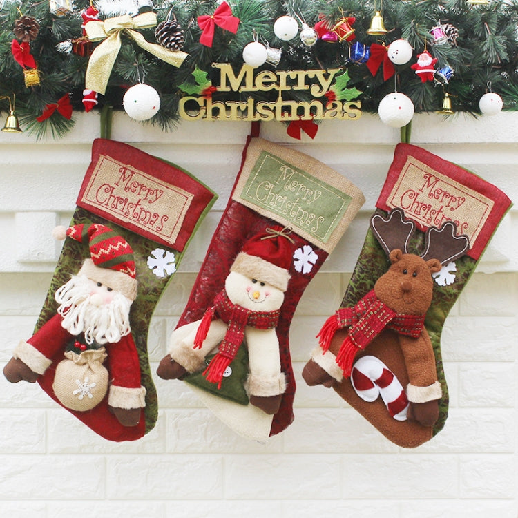 Decorazione ornamento di Natale Ciondolo per borsa regalo con calza grande di Natale di Buon Natale, Snowman, Santa Claus, Elk