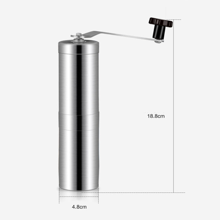 Macinacaffè manuale a manovella in acciaio inossidabile con macina conica portatile, capacità: 40 g, Stainless Steel Capacity: 40g