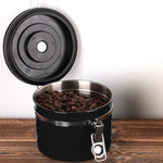 Contenitore per la conservazione dei chicchi di fondi di caffè sigillato in acciaio inossidabile da 800 ml con valvola di sfiato del gas CO2 incorporata e calendario