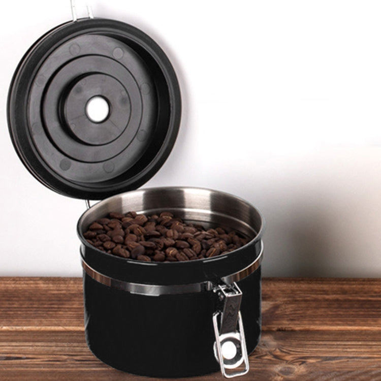 Contenitore per la conservazione dei chicchi di fondi di caffè sigillato in acciaio inossidabile da 800 ml con valvola di sfiato del gas CO2 incorporata e calendario