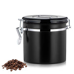 Contenitore per la conservazione dei chicchi di fondi di caffè sigillato in acciaio inossidabile da 800 ml con valvola di sfiato del gas CO2 incorporata e calendario
