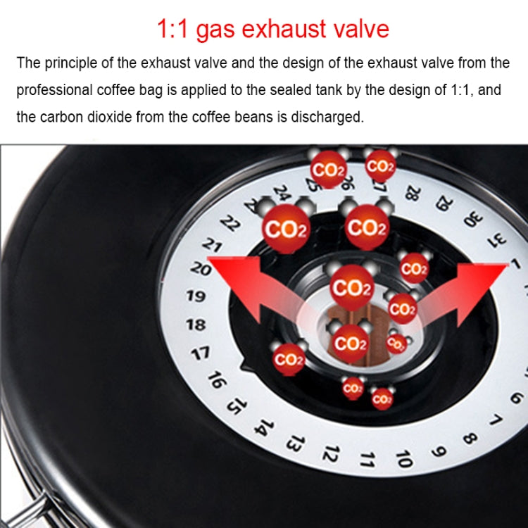 Contenitore per la conservazione dei chicchi di fondi di caffè sigillato in acciaio inossidabile da 800 ml con valvola di sfiato del gas CO2 incorporata e calendario