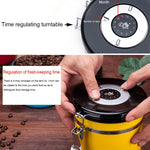 Contenitore per la conservazione dei chicchi di fondi di caffè sigillato in acciaio inossidabile da 800 ml con valvola di sfiato del gas CO2 incorporata e calendario