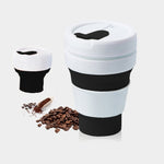 Tazza da viaggio pieghevole da tè pieghevole da caffè tascabile da 350 ml Tazza in silicone con coperchio