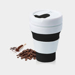 Tazza da viaggio pieghevole da tè pieghevole da caffè tascabile da 350 ml Tazza in silicone con coperchio