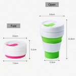 Tazza da viaggio pieghevole da tè pieghevole da caffè tascabile da 350 ml Tazza in silicone con coperchio