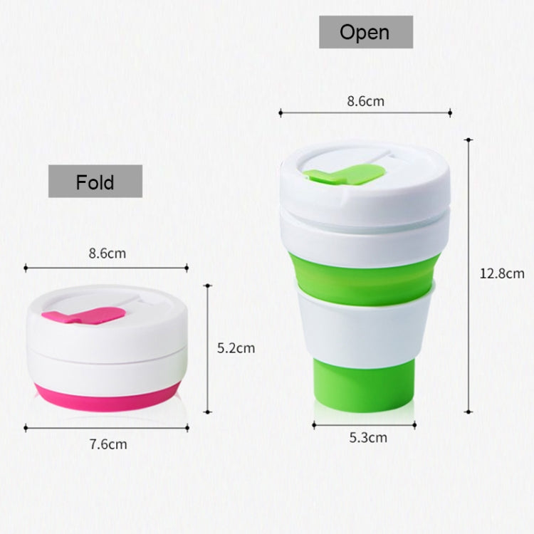 Tazza da viaggio pieghevole da tè pieghevole da caffè tascabile da 350 ml Tazza in silicone con coperchio