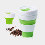 Tazza da viaggio pieghevole da tè pieghevole da caffè tascabile da 350 ml Tazza in silicone con coperchio