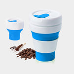 Tazza da viaggio pieghevole da tè pieghevole da caffè tascabile da 350 ml Tazza in silicone con coperchio