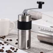 Macinacaffè manuale a manovella in acciaio inossidabile con macina conica portatile con anello in silicone, capacità: 40 g, Capacity: 40g