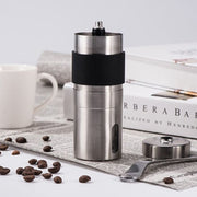 Macinacaffè manuale a manovella in acciaio inossidabile con macina conica portatile con anello in silicone, capacità: 40 g, Capacity: 40g