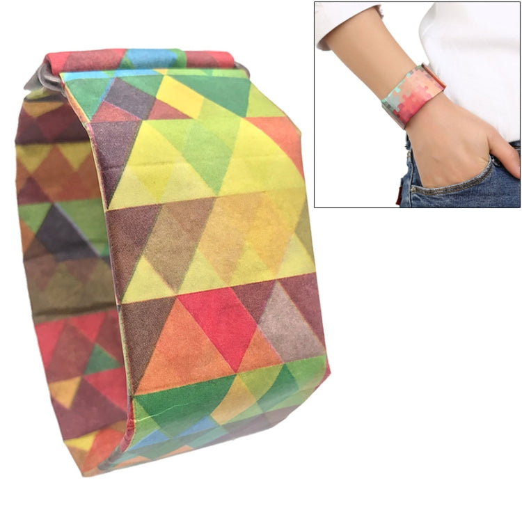 Orologio da polso elettronico di carta intelligente con motivo a triangolo multicolore, moda creativa, impermeabile, Multicolored Triangle Pattern