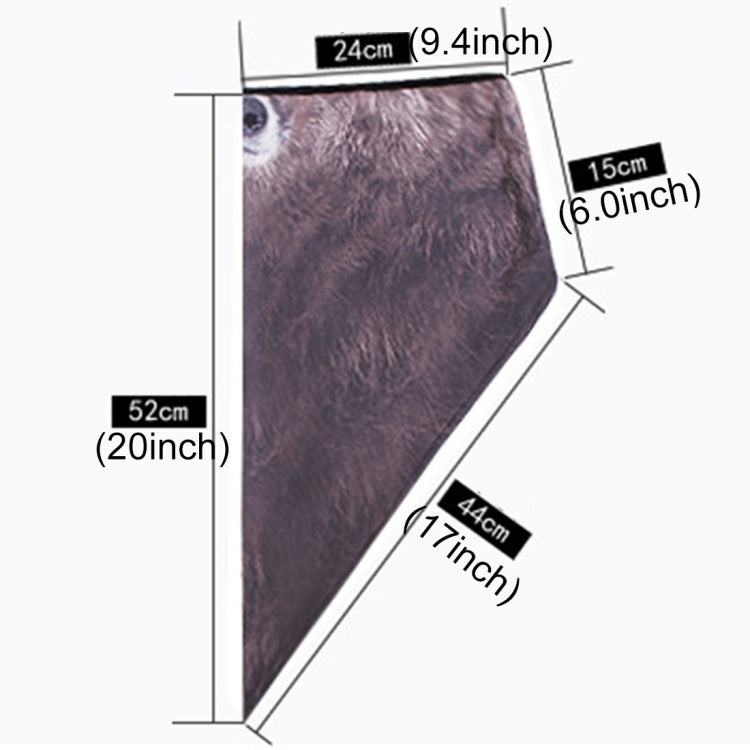 Cappuccio per maschera animale con asciugamano triangolare antivento multifunzione per esterni, Windproof Triangle