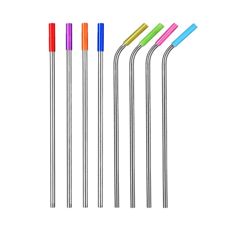 8 pezzi di cannucce in silicone riutilizzabili in acciaio inossidabile + 2 pezzi di kit di spazzole per la pulizia con borsa in cashmere, 266 * 6 mm, 266*6mm