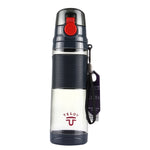 Teloy TNY-9601 Bottiglia portatile con tazza spaziale con tappo a scatto da 650 ml, temperatura dell'acqua applicabile: ﹣20 ~ 120 gradi Celsius, TNY-9601 (Light Grey + Green), TNY-9601 (Grey + Orange), TNY-9601 (Dark Grey + Red)