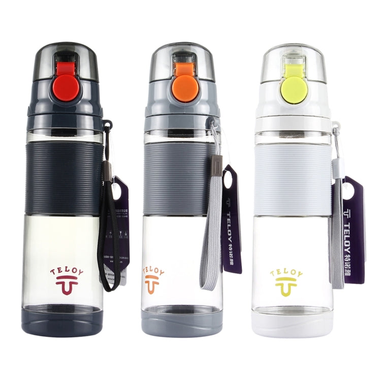 Teloy TNY-9601 Bottiglia portatile con tazza spaziale con tappo a scatto da 650 ml, temperatura dell'acqua applicabile: ﹣20 ~ 120 gradi Celsius, TNY-9601 (Light Grey + Green), TNY-9601 (Grey + Orange), TNY-9601 (Dark Grey + Red)